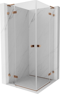Mexen Lunar L Duo cabină de duș rabatabilă 110 x 110 cm, transparent, aur roz - 834L-110L-110P-60-00