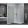 Mexen Pretoria cabină de duș pliantă 90 x 80 cm, transparent, auriu + bazin Flat - 852-090-080-50-00-4010