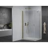 Mexen Pretoria cabină de duș pliantă 90 x 80 cm, transparent, auriu + bazin Flat - 852-090-080-50-00-4010