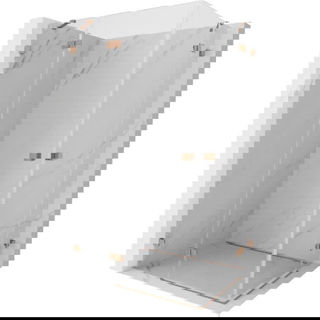 Mexen Lunar Duo cabină de duș cu balamale 120 x 85 cm, transparent, cupru periat - 834-120L-085P-65-00