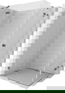 Mexen Lunar Duo cabină de duș cu deschidere stânga 90 x 80 cm, transparent, gri metalizat periat - 834-090L-080P-66-00