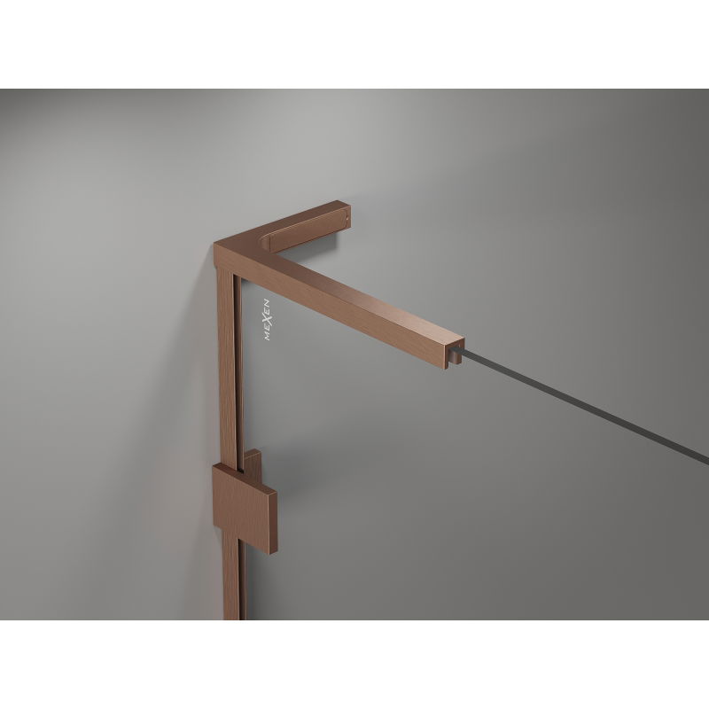 Mexen Lunar L Duo cabină de duș batantă 70 x 70 cm, transparentă, cupru periat - 834L-070L-070P-65-00