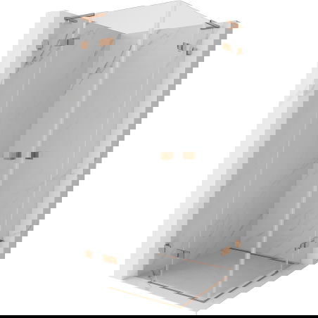 Mexen Lunar L Duo cabină de duș pivotantă 80 x 80 cm, transparentă, cupru periat - 834L-080L-080P-65-00