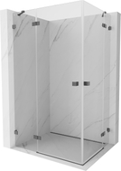 Mexen Lunar Cabină de duș Duo cu uși batante stânga 100 x 85 cm, transparentă, gri armat periat - 834-100L-085P-66-00