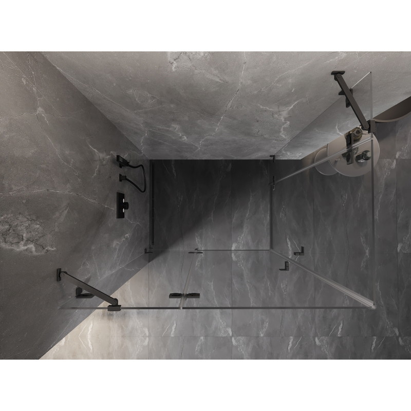 Mexen Lunar Cabină de duș Duo cu ușă batantă stânga 100 x 90 cm, transparentă, gri armă periat - 834-100L-090P-66-00