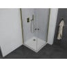 Mexen Pretoria Duo cabină de duș pivotantă 90 x 90 cm, transparentă, auriu + cădiță Flat - 852-090-090-50-02-4010G