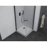 Mexen Pretoria Duo cabină de duș cu ușă batantă 70 x 70 cm, transparentă, neagră + cadă Flat - 852-070-070-70-02-4010B