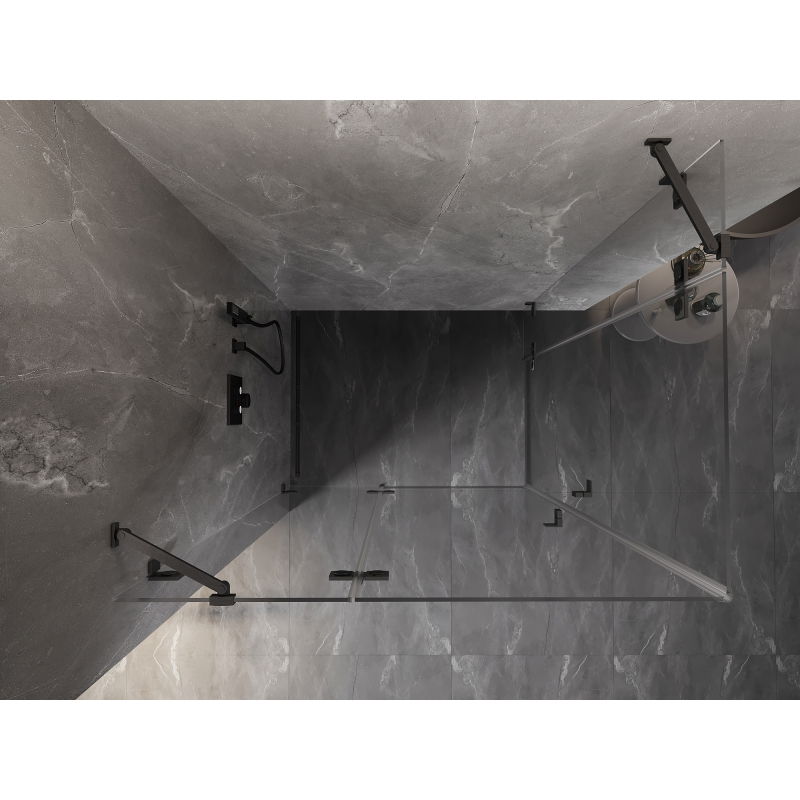 Mexen Lunar Duo cabină de duș cu deschidere pe stânga 115 x 90 cm, transparent, gri închis periat - 834-115L-090P-66-00