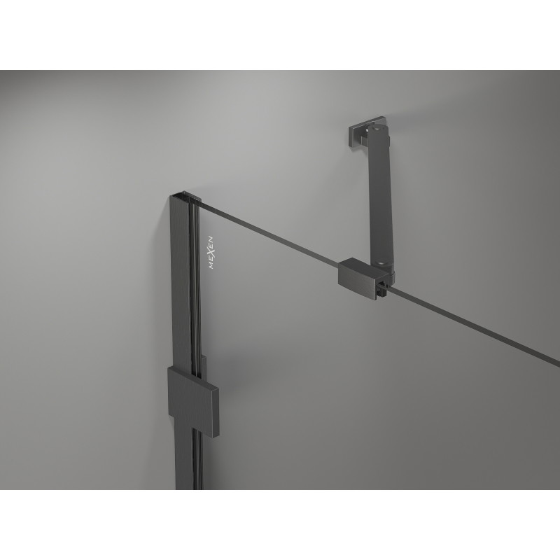 Mexen Lunar Duo balosz zuhanykabin balos bal 120 x 70 cm, átlátszó, gun gray kefélt - 834-120L-070P-66-00