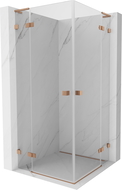 Mexen Lunar L Duo cabină de duș pivotantă 100 x 100 cm, transparentă, cupru periat - 834L-100L-100P-65-00