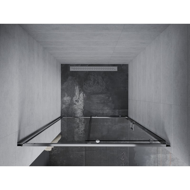 Mexen Apia 90 cm-es tolóajtós zuhanyajtó, átlátszó, króm - 845-090-000-01-00