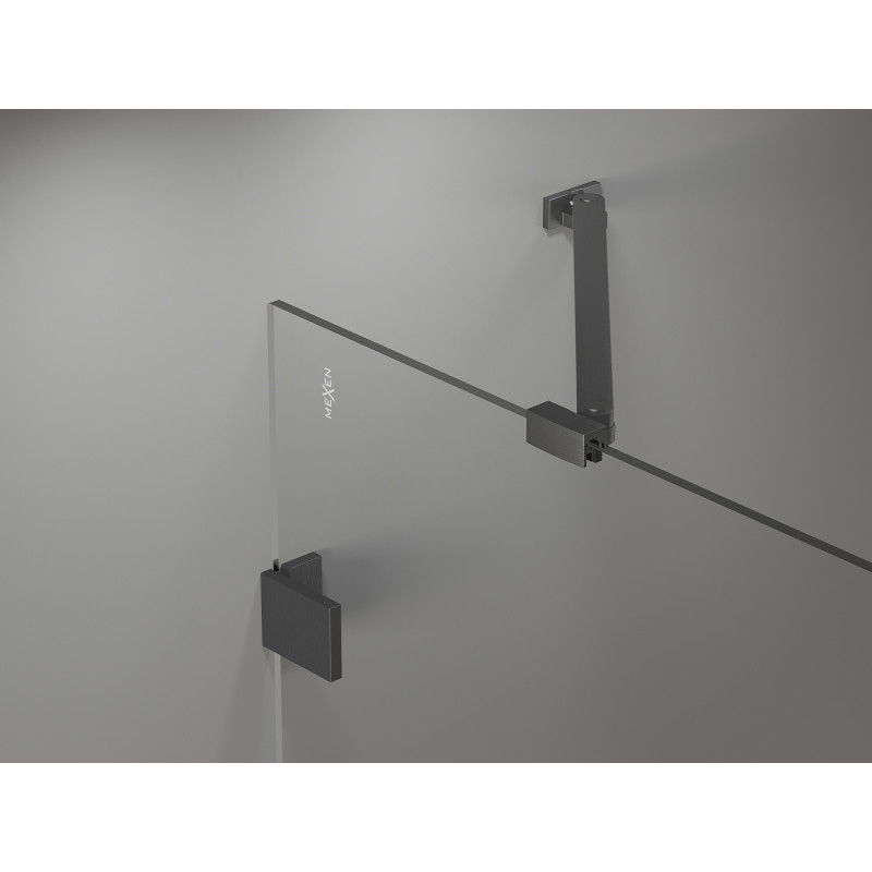 Mexen Lunar Duo cabină duș rabatabilă stânga 120 x 80 cm, transparentă, gri armă periat - 834-120L-080P-66-00