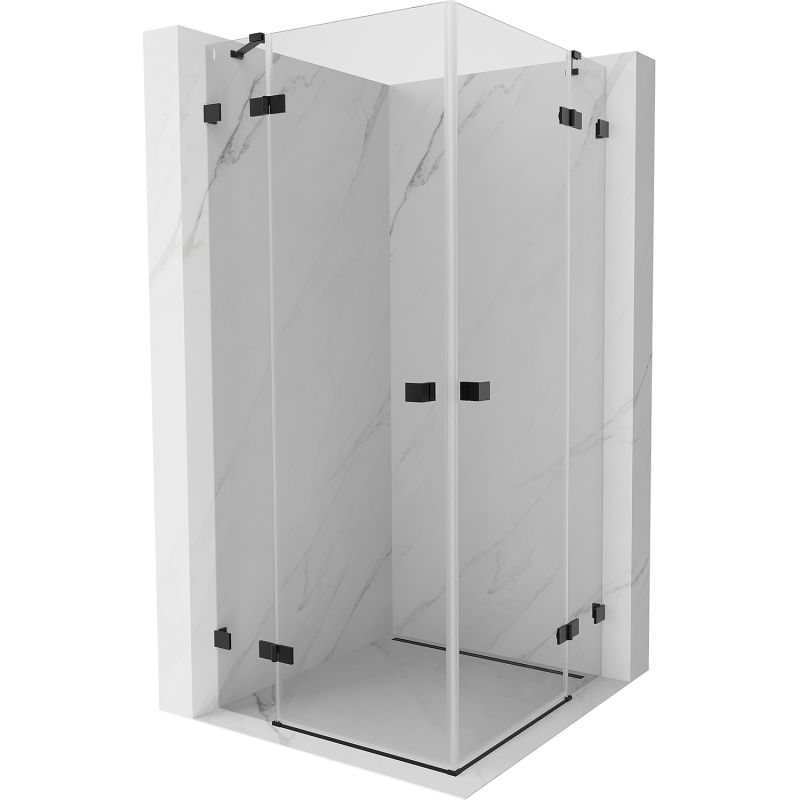 Mexen Lunar Duo cabină de duș pivotantă 70 x 70 cm, transparentă, neagră - 834-070L-070P-70-00
