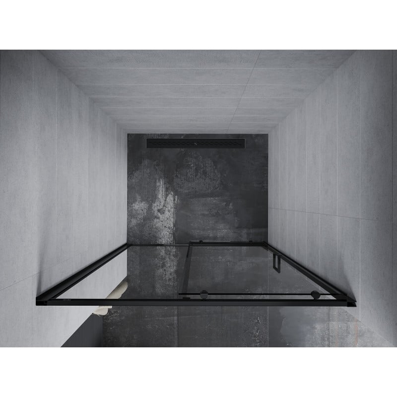 Mexen Apia tolóajtós zuhanyajtó, 125 cm, átlátszó, fekete - 845-125-000-70-00