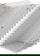 Mexen Lunar L Duo zuhanykabin balra nyíló 120 x 105 cm, átlátszó, szálcsiszolt réz - 834L-120L-105P-65-00