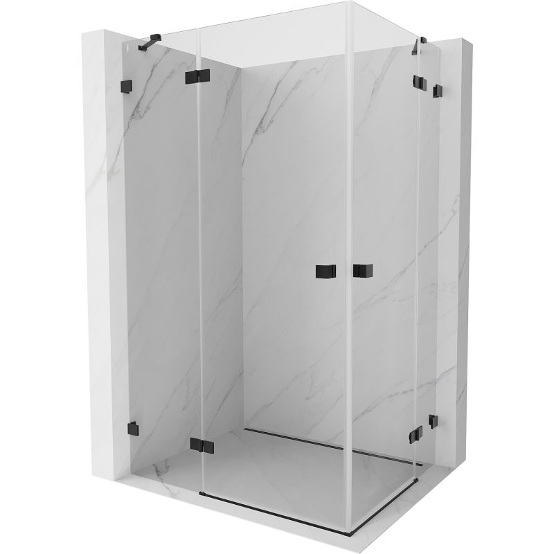 Mexen Lunar Duo cabină de duș cu deschidere 110 x 90 cm, transparent, negru - 834-110L-090P-70-00