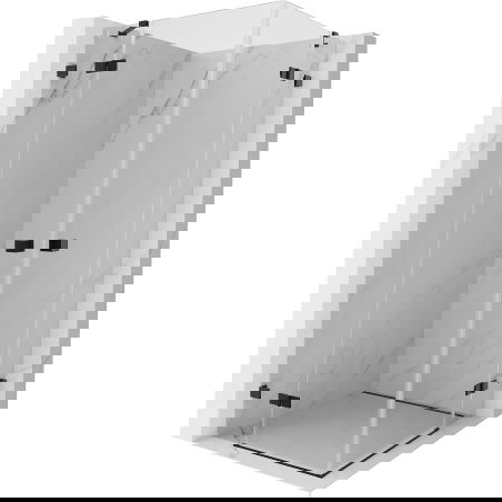 Mexen Lunar Duo cabină de duș pivotantă 115 x 115 cm, transparentă, neagră - 834-115L-115P-70-00