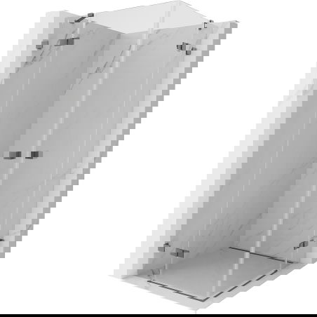 Mexen Lunar Duo cabină de duș cu ușă batantă 85 x 85 cm, transparent, gun metal - 834-085L-085P-95-00