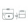 Mexen Viera chiuvetă pe blat dreaptă 40 x 21 cm, albă 21274000R