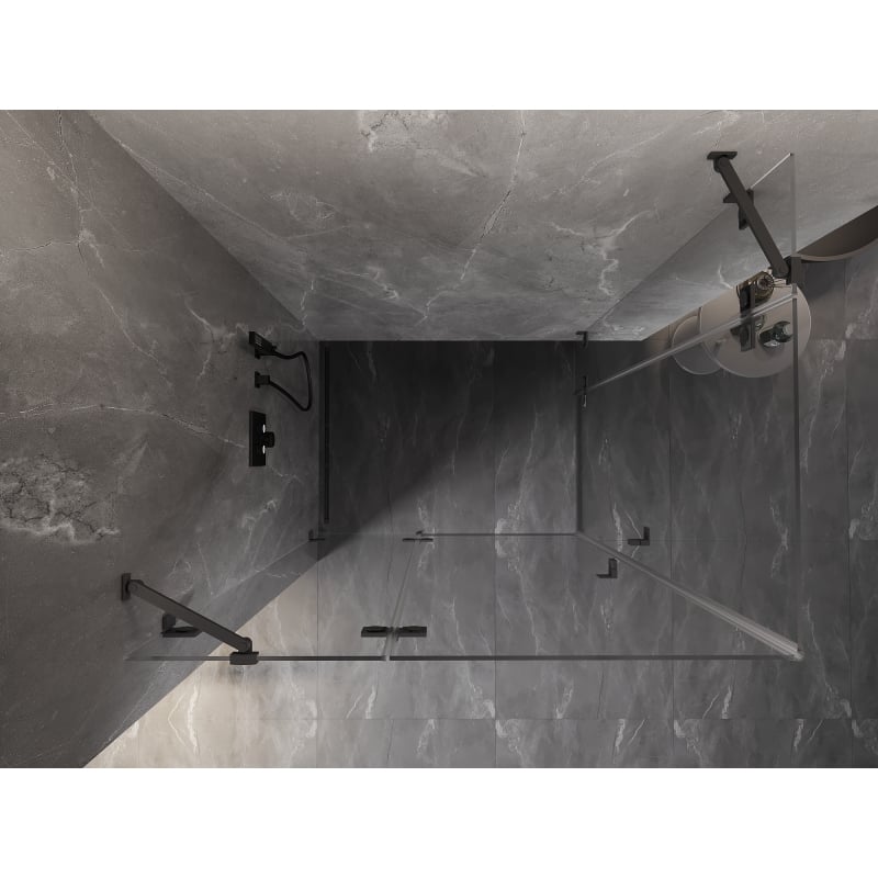 Mexen Lunar Cabină de duș Duo, pivotantă stânga 110 x 95 cm, transparentă, metal armat - 834-110L-095P-95-00