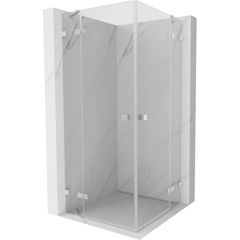 Mexen Lunar Duo cabină de duș cu deschidere 70 x 70 cm, transparent, nichel periat - 834-070L-070P-97-00