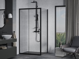 Mexen Apia cabină de duș extensibilă 115 x 100 cm, transparent, Neagră - 840-115-100-70-00
