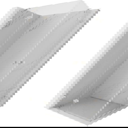 Mexen Lunar Duo cabină de duș cu ușă batantă 115 x 85 cm, transparent, nichel periat - 834-115L-085P-97-00