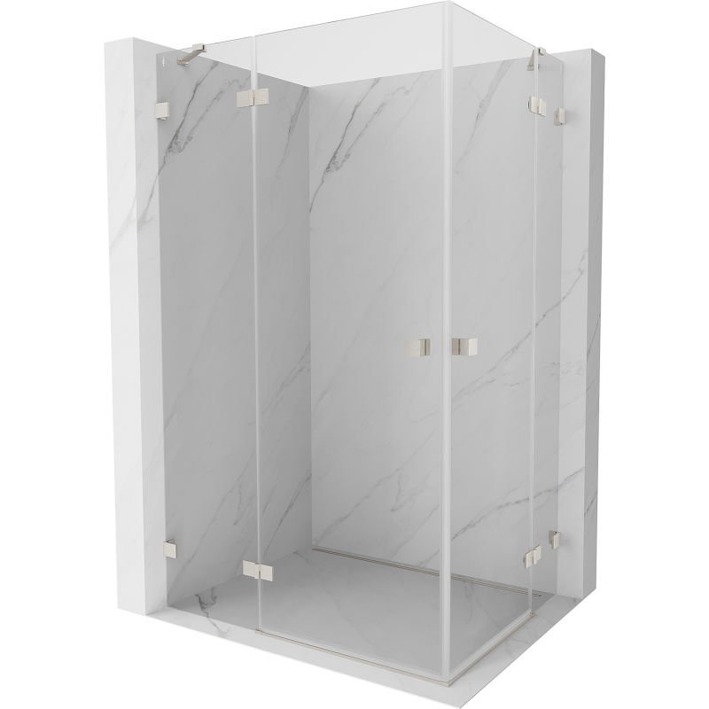 Cabină de duș cu uși batante Mexen Lunar Duo 120 x 90 cm, transparent, nichel periat - 834-120L-090P-97-00