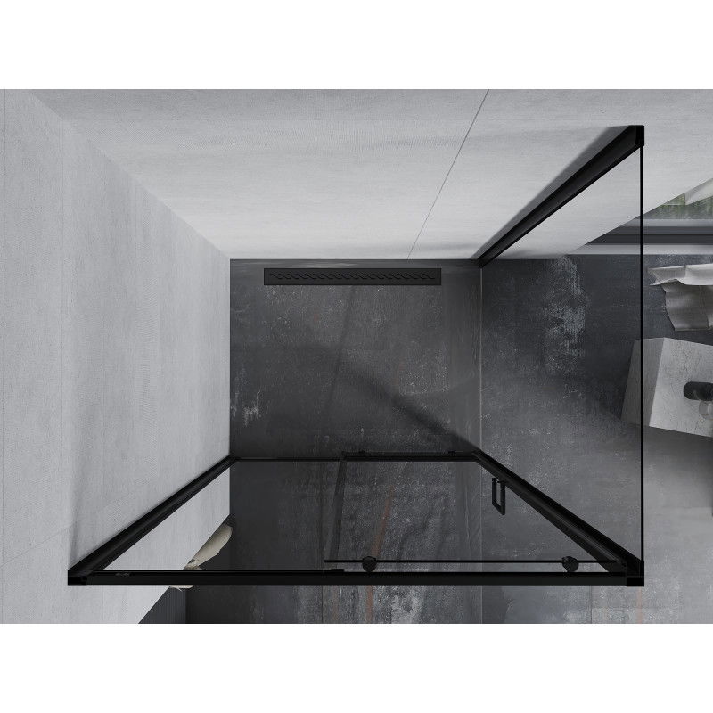 Mexen Apia cabină de duș cu uși glisante 125 x 100 cm, transparent, negru - 840-125-100-70-00