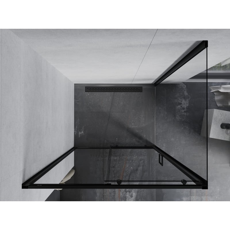 Mexen Apia cabina de duș glisantă 130 x 80 cm, transparentă, neagră - 840-130-080-70-00