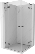 Mexen Lunar L Duo cabină de duș batantă 120 x 120 cm, transparentă, gun gray periată - 834L-120L-120P-66-00