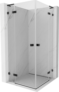 Cabină de duș Mexen Lunar L Duo rabatabilă 70 x 70 cm, transparentă, neagră - 834L-070L-070P-70-00