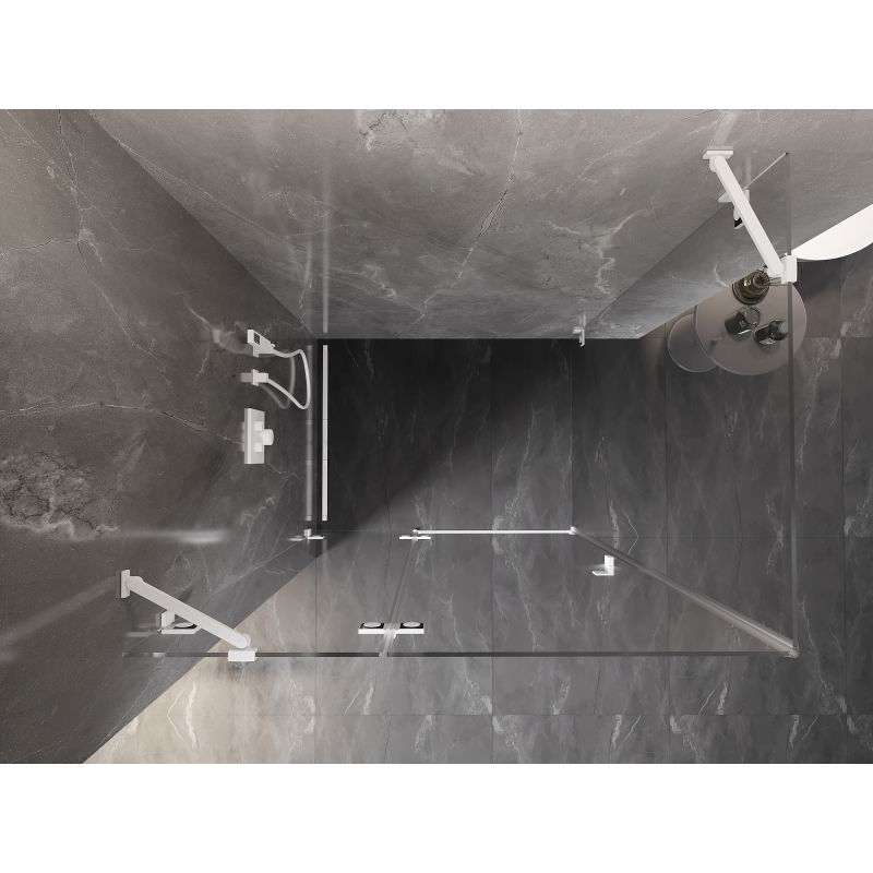 Mexen Lunar cabină de duș pivotantă stânga 95 x 70 cm, transparentă, albă - 834-095-070-20-00-L