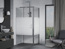 Mexen Apia cabină de duș extensibilă 105 x 100 cm, Dungi, Crom - 840-105-100-01-20