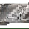 Mexen Lunar L cabină de duș cu ușă batantă stânga 90 x 90 cm, transparent, albă - 834L-090-090-20-00-L