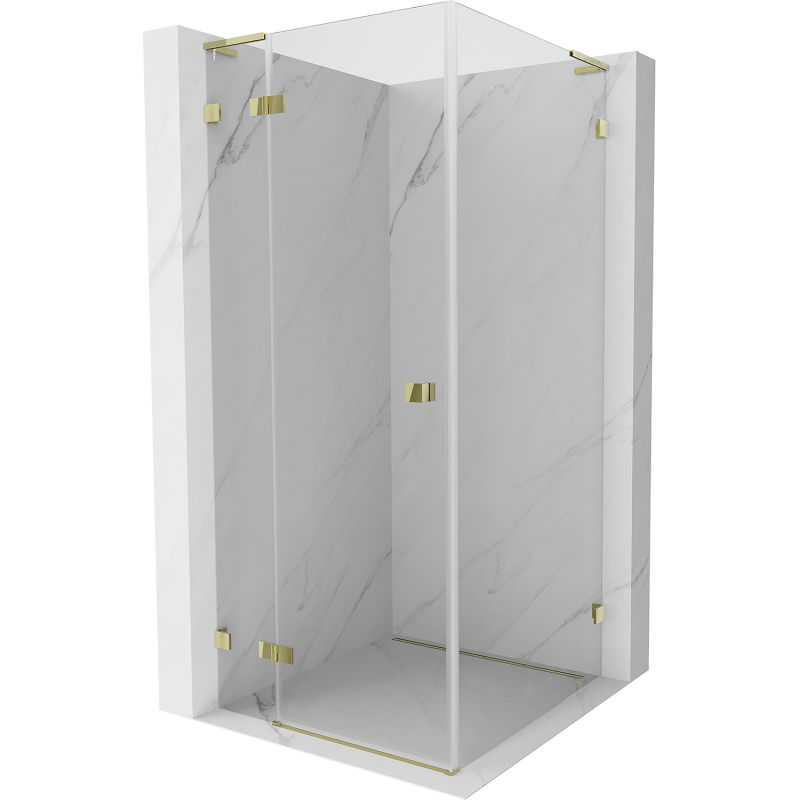 Mexen Lunar L cabină de duș cu deschidere spre stânga 70 x 70 cm, transparentă, auriu - 834L-070-070-50-00-L