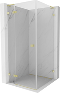 Cabină de duș Mexen Lunar L cu deschidere pe stânga 80 x 80 cm, transparent, auriu periat - 834L-080-080-55-00-L