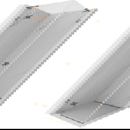 Mexen Lunar L cabină de duș deschisă stânga 80 x 80 cm, transparent, aur roz - 834L-080-080-60-00-L