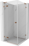 Mexen Lunar L cabină de duș cu deschidere spre stânga 90 x 90 cm, transparent, aur roz - 834L-090-090-60-00-L
