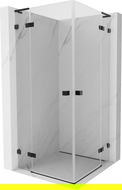 Mexen Lunar L Duo cabină de duș batantă 105 x 105 cm, transparent, neagră - 834L-105L-105P-70-00