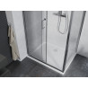 Mexen Apia 100 x 70 cm-es tolóajtós zuhanykabin, átlátszó, króm + Flat zuhanytálca - 840-100-070-01-00-4010