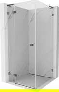 Mexen Lunar L cabină de duș pivotantă stânga 80 x 80 cm, transparent, gri pistol periat - 834L-080-080-66-00-L