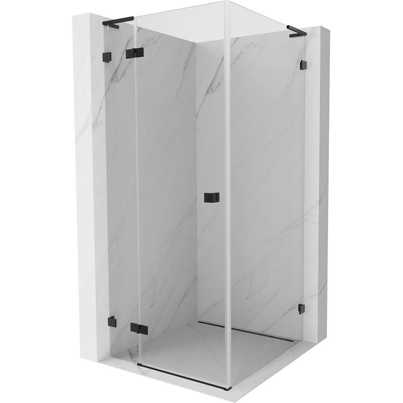 Mexen Lunar L cabină de duș cu deschidere pe stânga 70 x 70 cm, transparentă, neagră - 834L-070-070-70-00-L