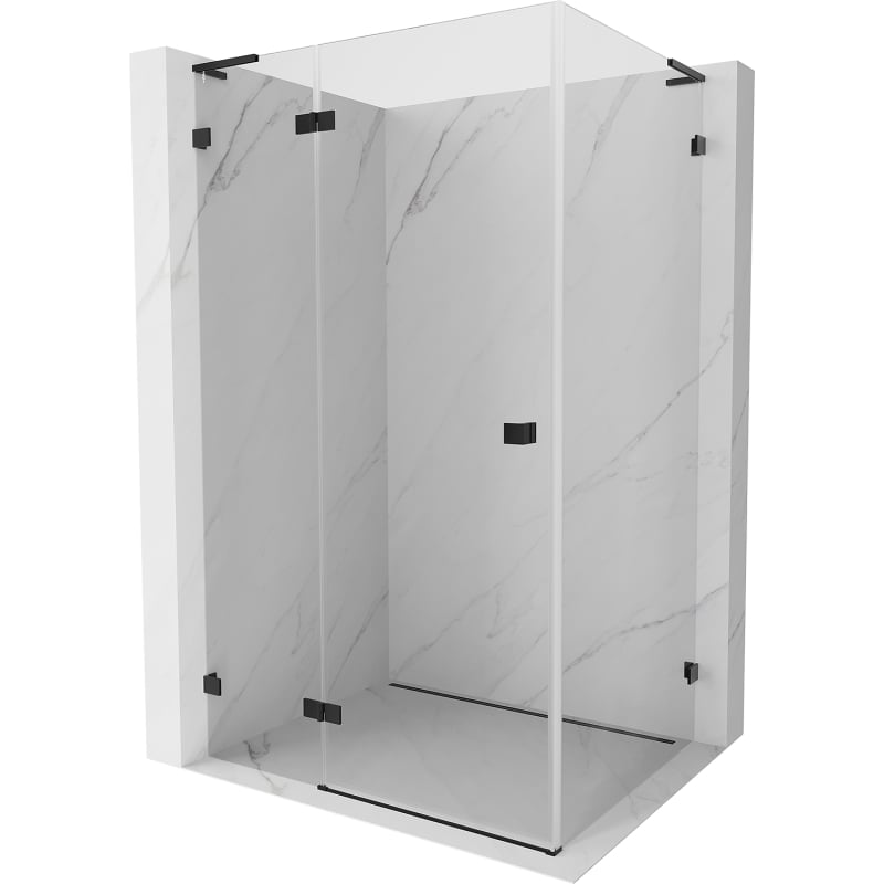 Mexen Lunar L cabină de duș rabatabilă stânga 95 x 70 cm, transparent, negru - 834L-095-070-70-00-L