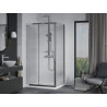 Mexen Apia 130 x 70 cm-es toló zuhanykabin, átlátszó, króm + Flat zuhanytálca - 840-130-070-01-00-4010