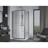 Mexen Apia 140 x 80 cm-es tolóajtós zuhanykabin, átlátszó, króm + Flat zuhanytálca - 840-140-080-01-00-4010