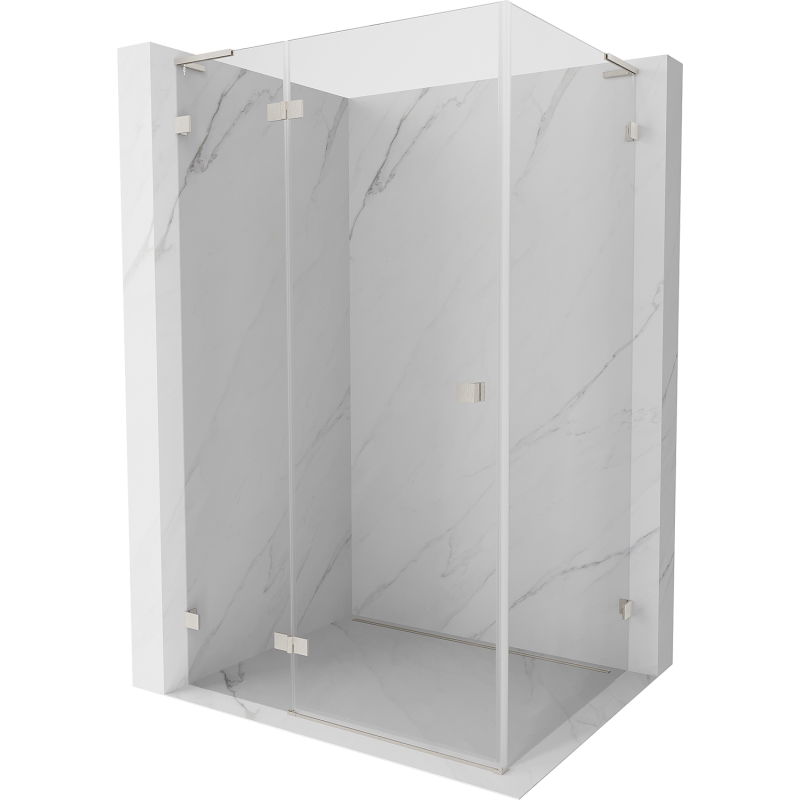 Cabină de duș cu deschidere stânga Mexen Lunar L 85 x 80 cm, transparent, nichel periat - 834L-085-080-97-00-L