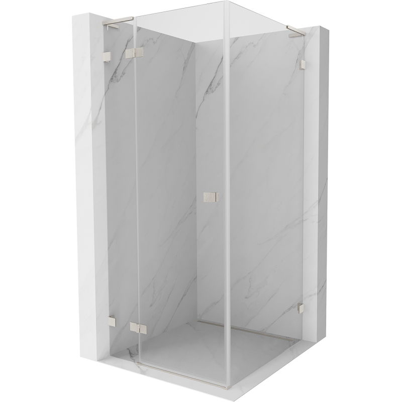 Mexen Lunar L cabină de duș pivotantă stânga 90 x 90 cm, transparent, nichel periat - 834L-090-090-97-00-L