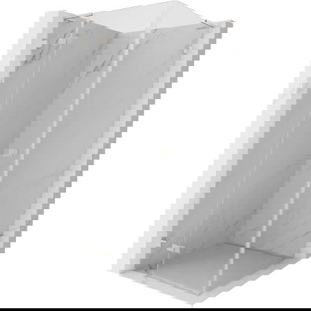 Mexen Lunar L cabină de duș pivotantă stânga 90 x 90 cm, transparent, nichel periat - 834L-090-090-97-00-L