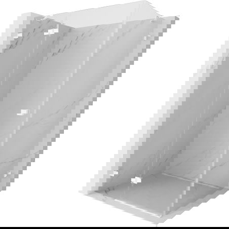 Mexen Lunar cabină de duș pivotantă stânga 90 x 80 cm, transparentă, albă - 834-090-080-20-00-L